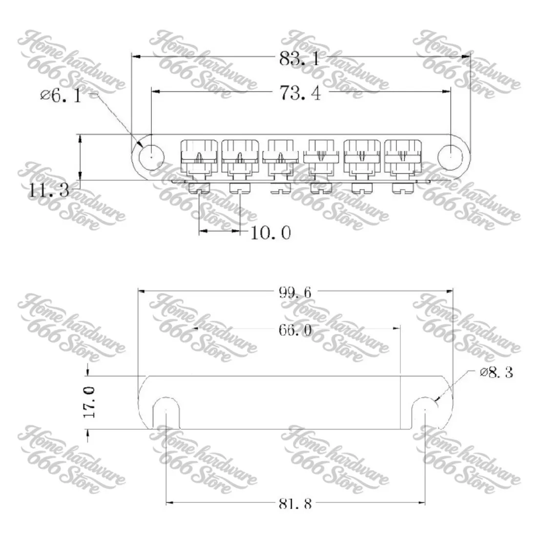 Electric Guitar, Upper and Lower Split Bridge LP Pull Board LP String Bridge Code LP Fixed Bridge