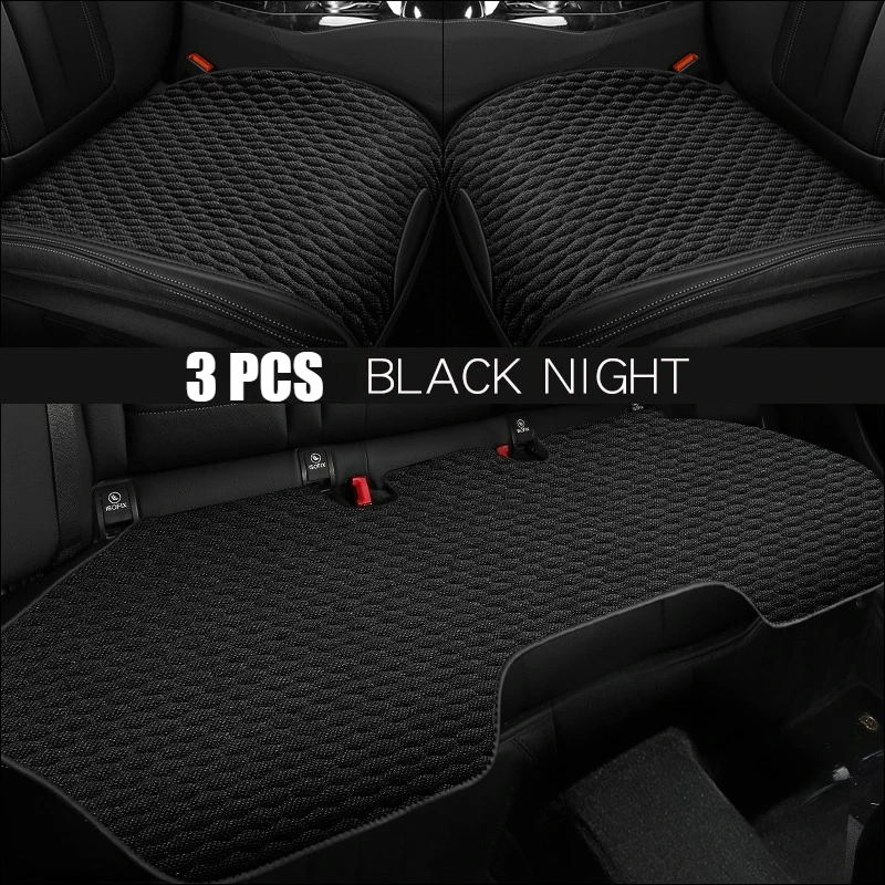 3Pcs, Universal Seat Cushions for the Front and Rear Seats of Cars, Breathable and Comfortable Linen Car Seat Cushions for Summer, Easy to Care For, Suitable for All Seasons, Easy to Install, Effectively Protect the Areas of the Original Car Seats That Are Prone to Wear and Tear, Suitable for Most Sedans, Suvs, Pickups, Etc., a Must-Have for Car Enthusiasts