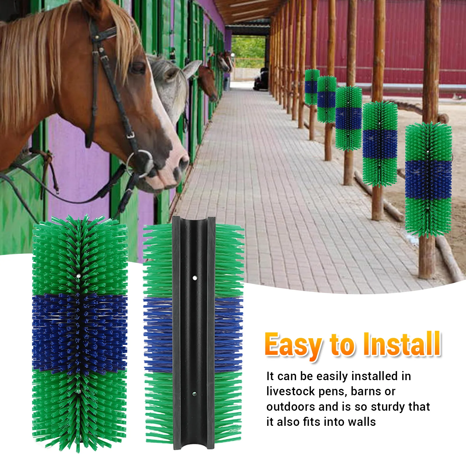 

Livestock Scratching Brush Massage Relieve Itching Animal Back Scratching Brush Easy To Install for Livestock Farm for Cattle