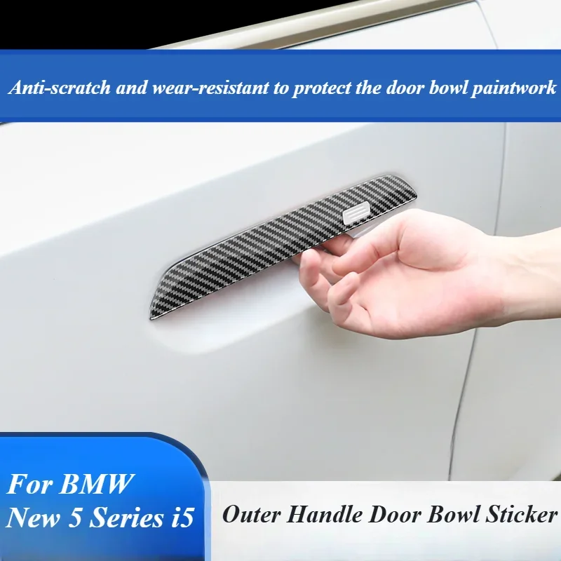 For 2024 BMW 5 Series i5 530 Car Door Handle Scratch Protector Sticker Exterior Decor Door Bowl Protector Car Door Cup Film