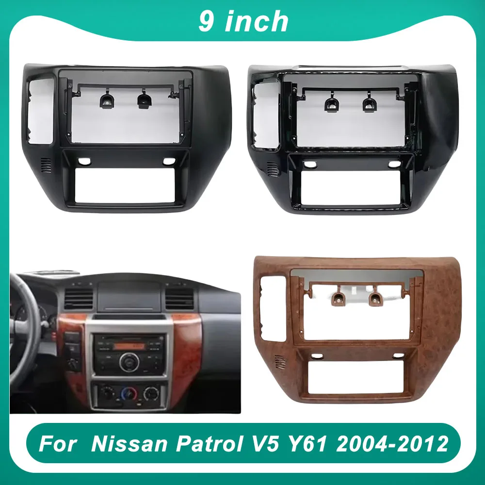 9 Inch Car Frame Fascia Adapter For Nissan Patrol V5 Y61 2004-2012Android Radio Dash Fitting Panel Kit