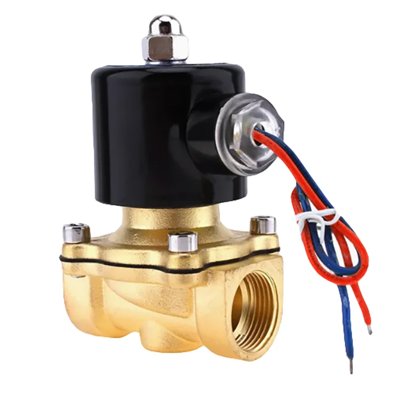 2W200-20 DN15 G3/4" AC220V DC24V One Way Normally Closed NC Brass Air Oil Valve Control Switch Solenoid Water Valve
