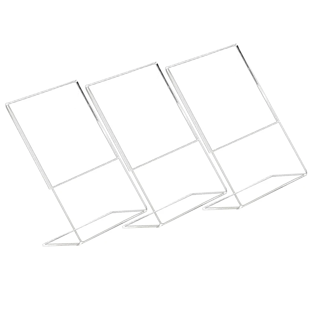 

3Pcs Sturdy Acrylic Table Sign Holders Versatile Display Stand for Counters