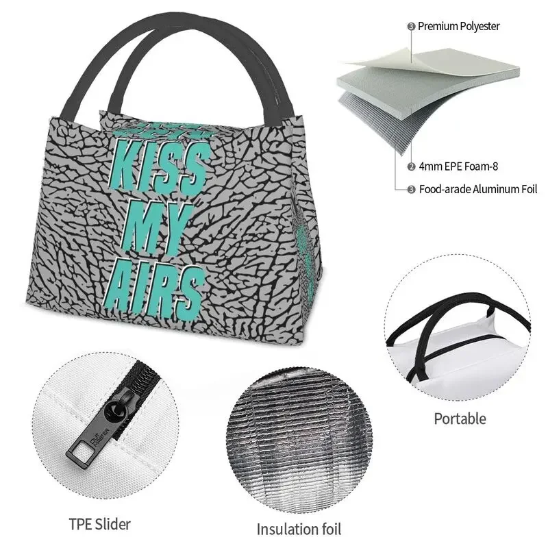 Kiss My Airs Insulated Lunch Bags for Women Resuable Cooler Thermal Food Lunch Box Outdoor Camping Travel Shoulder Bag