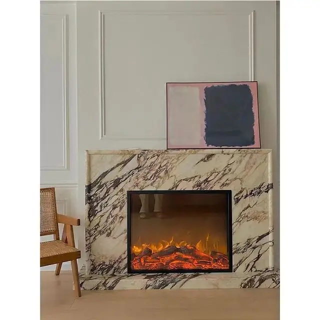Modern Indoor Decor Electric Fireplace with Remote Control 7 Flame Colors Dimmable Intelligent Electric Fireplace without Base