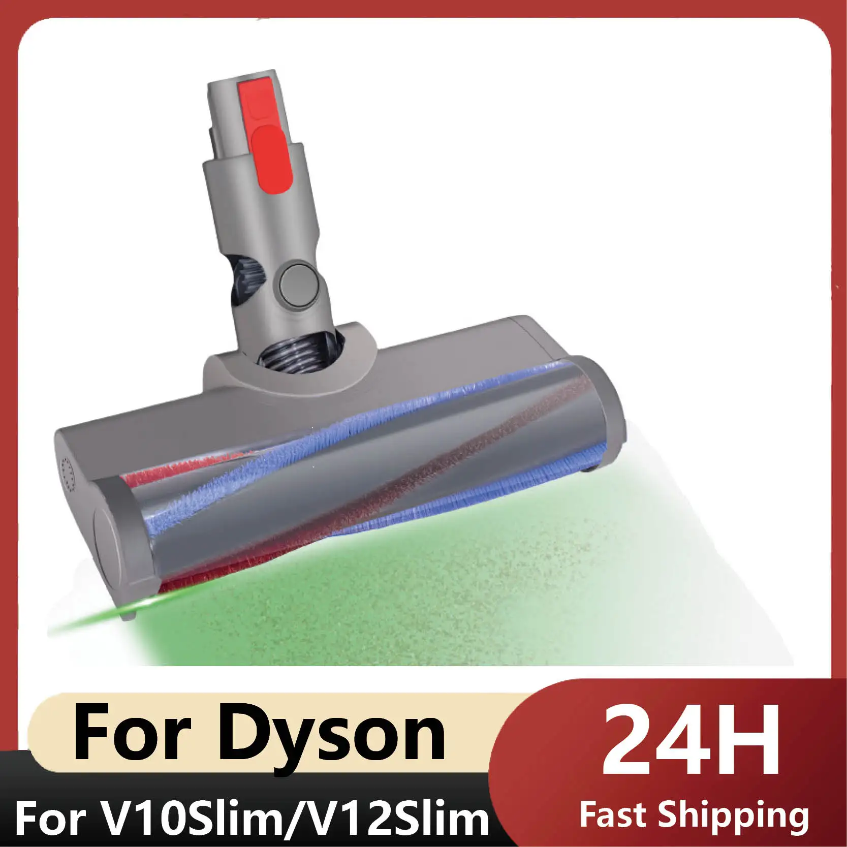 فرشاة ليزر لدايسون V12 كشف ملحقات Slim V10Slim رأس فرشاة دوارة ناعمة مع استبدال ضوء الغبار الأخضر