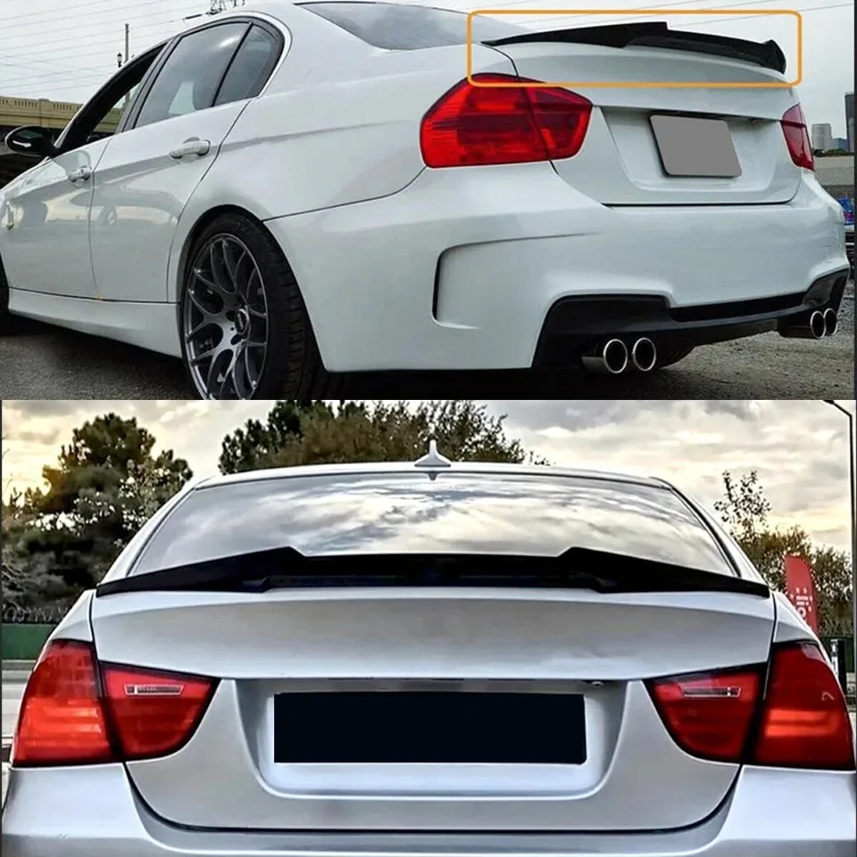 

Glossy Black Glossy Carbon Fiber Look M4 Style Rear Spoiler Wing For BMW 2005-2012 3 Series E90 M3 Sedan 4-Dr
