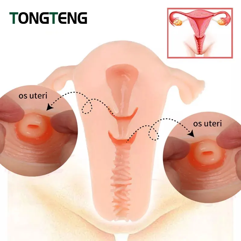 Tazza del masturbatore maschile Vagina artificiale 3D realistico utero tasca figa Silicone giocattoli adulti del sesso per gli uomini Sex Shop