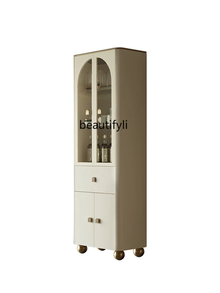 

Light Luxury Cream Style Wine Cabinet Modern Minimalist Living Room Wine Tea Cabinet Storage