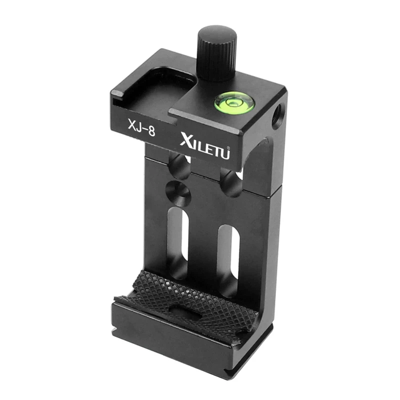 2X XILETU XJ-8 staffa per testa del treppiede Clip per supporto per telefono cellulare per torcia del telefono Micro-telefono rosso e nero