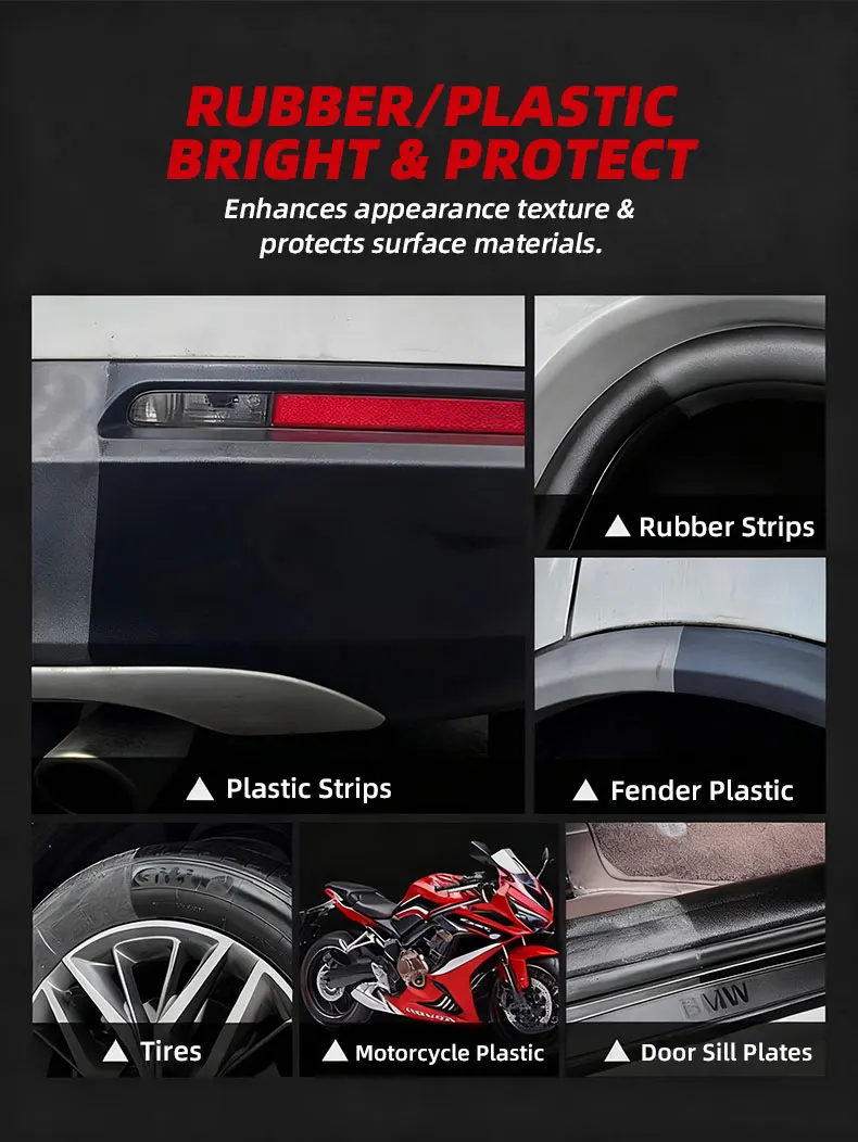 Reifenpflegegel und -conditioner für Autos, verbessert die Farbe und den Glanz der Reifen, verlängert die Lebensdauer der Reifen und schützt vor Rissen und Alterung. – Detail 9