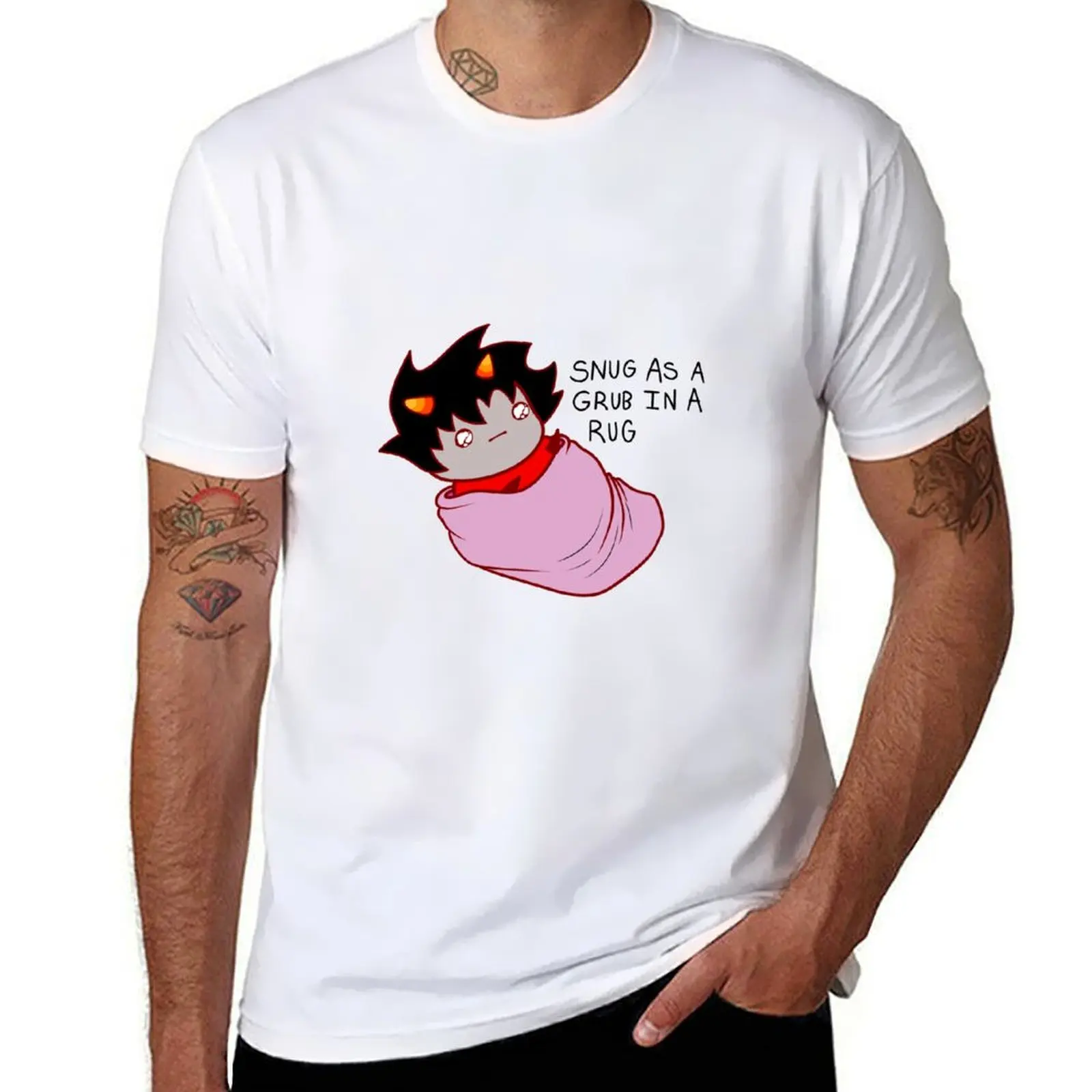 SNUG AS A GRUB IN A RUG karkat T-Shirt man t shirts for men casual t shirts cotton 100% T-Shirt