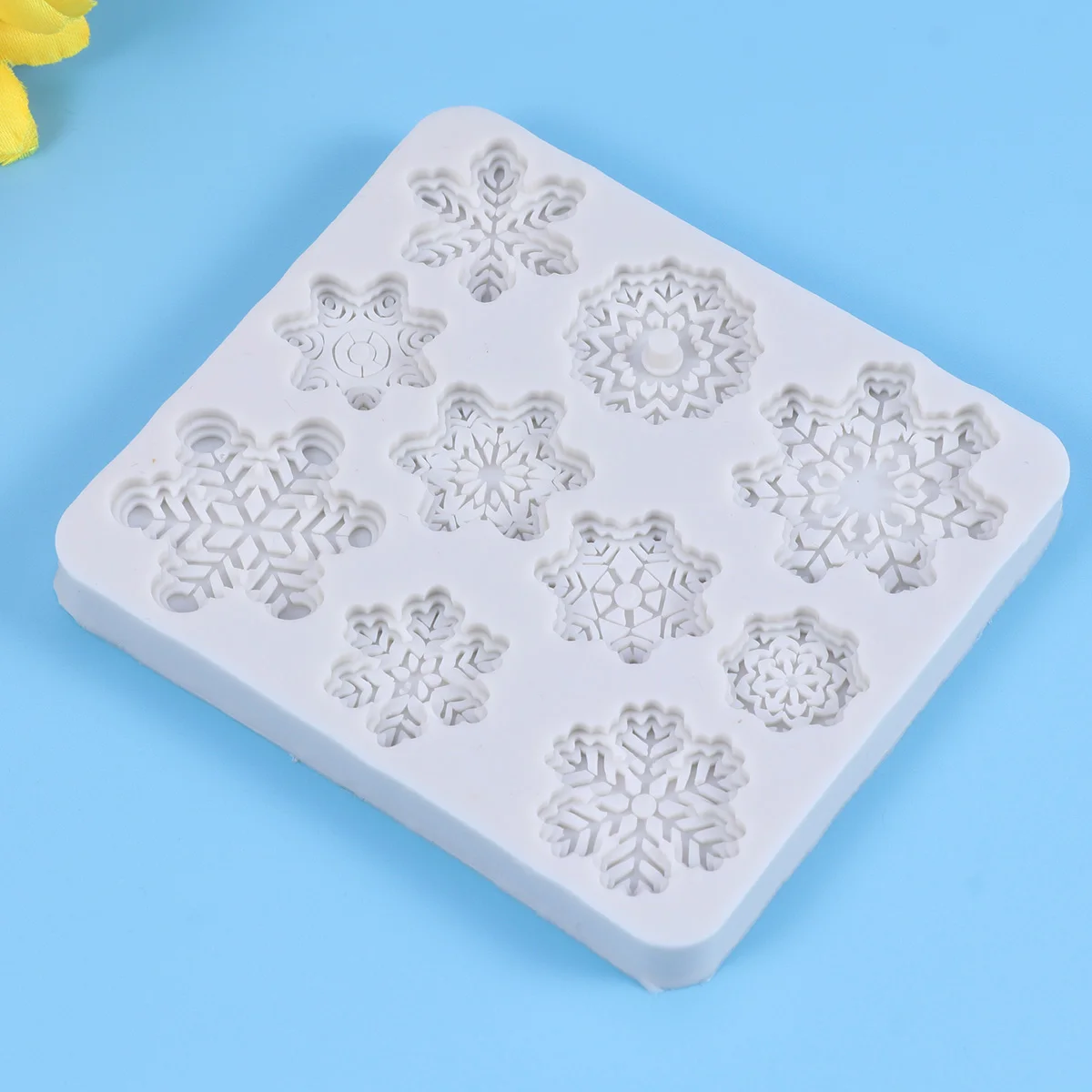 10 Cavity Christmas Snowflake Fondant Baking Molds Cake Mould Silicone Chocolate