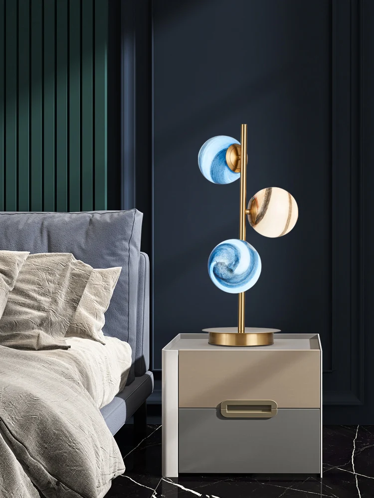Postmodern decorative planet table lamp Nordic Internet celebrity glass living room night light romantic and warm bedroom