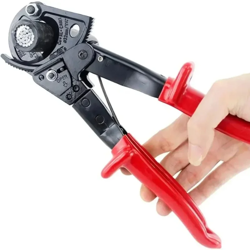

Ratchet Cable Cutter, Heavy Duty Wire Cutter for Aluminum Copper Cable, Ratcheting Wire Cutting Hand Tool HS-325