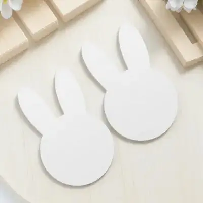

2Pcs Bunny Shape Acrylic Mirror Wall Stickers 3D Effect Peel Stick Decorative Kids Bedroom Bathroom Decor Safety