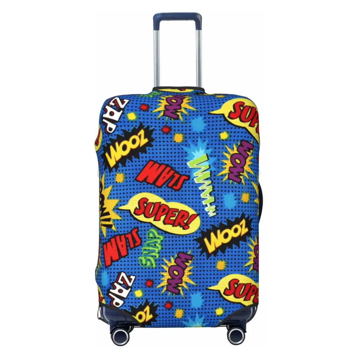 

Superhero Comic Slogans Travel Luggage Cover Washable Suitcase Cover Protector Fit 18-32 Inch
