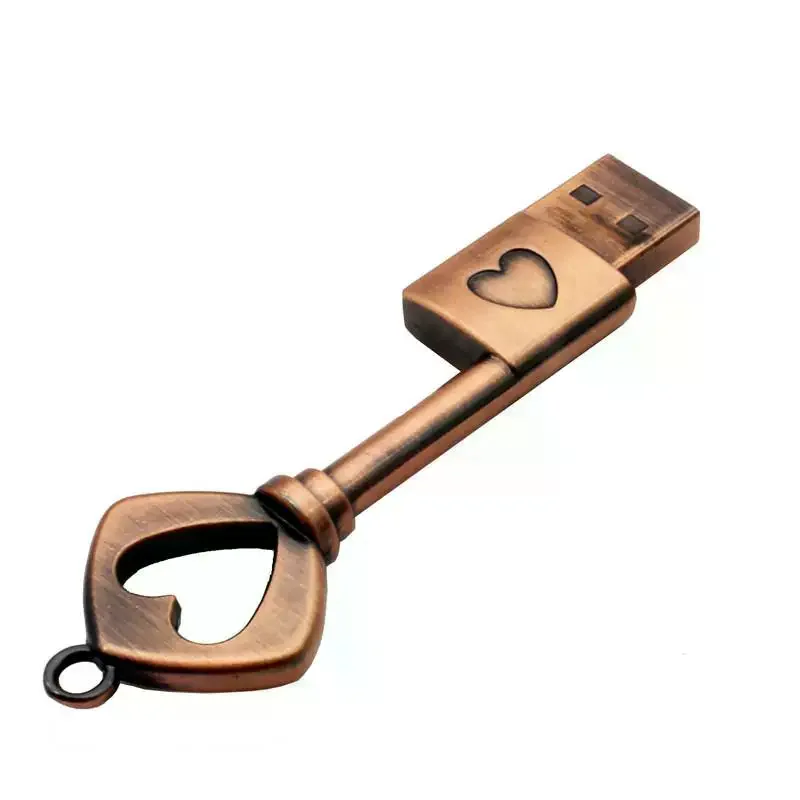 Metal Key USB 2.0 Flash Drive Creative Gifts Pen Drive Real Capacity Memory Stick 64GB U Disk