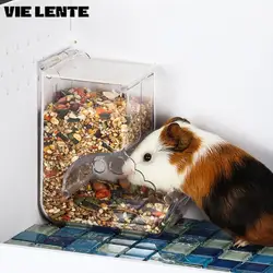 Pet Hamster Rabbit Squirrel Food Dispenser Feeder Plastic Clear Automatic Pet Feeder for Hamster Guinea Pigs Food Bowl Container