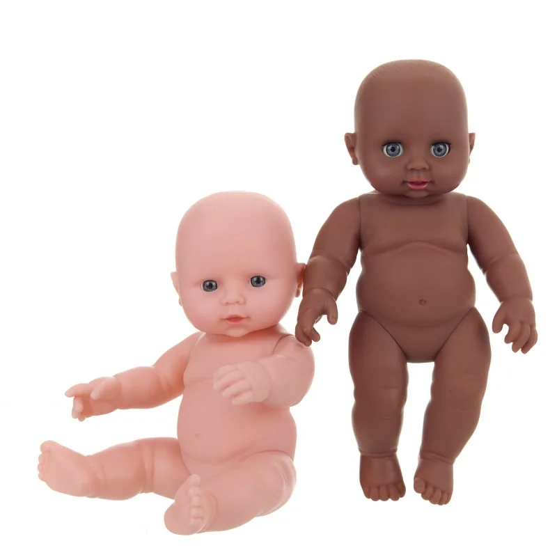 

30cm African Black Doll Bare body vinyl rebirth Doll Simulation baby all-soft rubber baby toy