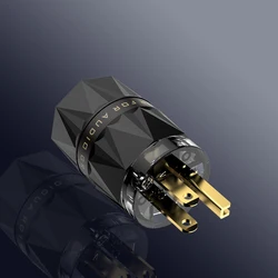 High quality Viborg VM503G+VF503G High Clear 24k Gold Plated Pure Copper US AC Power Plug Connector for Audio DIY Power Cable