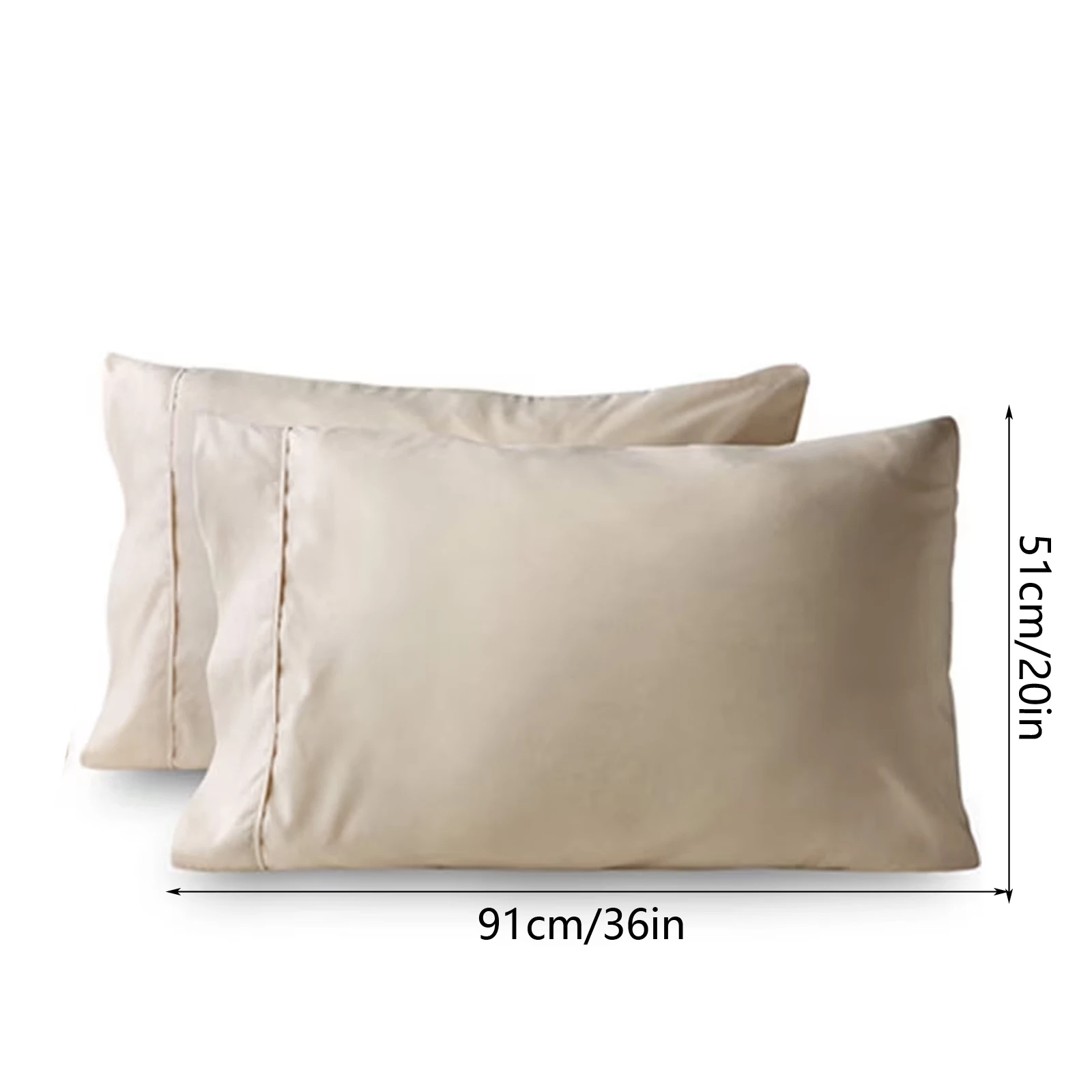 20x36In Envelope-style Pillowcase In Solid Color Set of Two Large Pillowcases Soft Brushed Microfiber Pillowcases Bedding Set