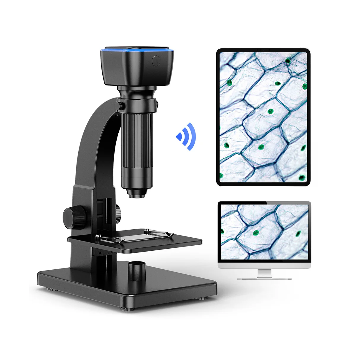 Цифровой микроскоп HD 2000X с Wi-Fi, двойной объектив, USB, Wi-Fi, микроскопы для наблюдения за микробиологией, промышленные микроскопы