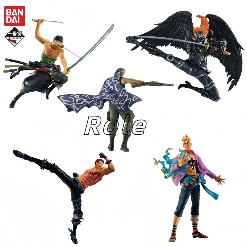 

In Stock Bandai Ichiban Kuji King Roronoa Zoro Marco Benn Beckman Charlotte Katakur Anime Figures Toys for Kids Gift