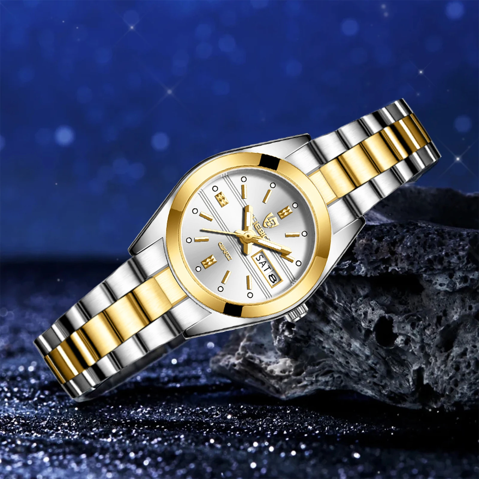 LIEBIG 女性トップブランドの高級クォーツムーブメント腕時計女性のためのステンレス鋼ストラップ時間腕時計レディースエレガントな腕時計