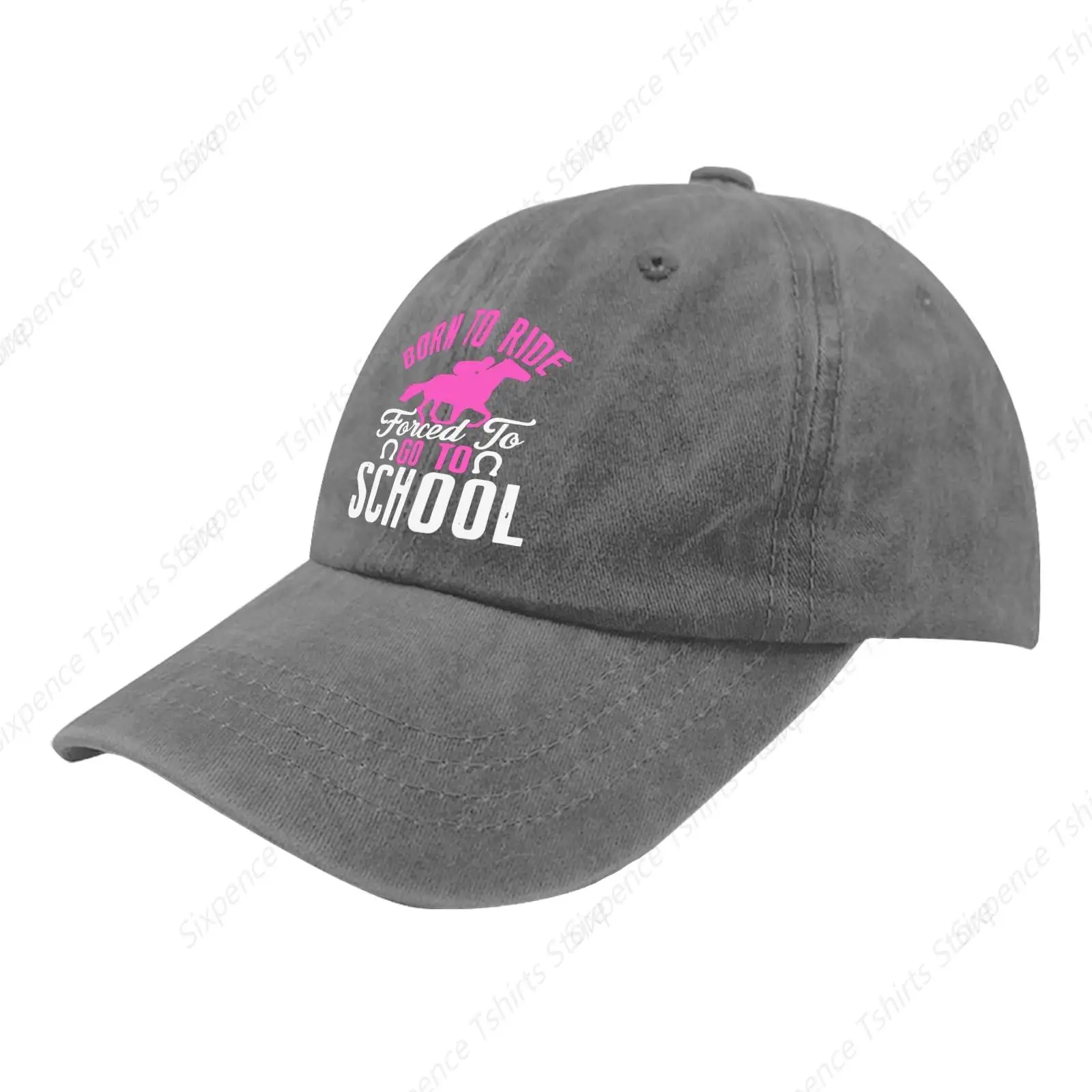 Bork to Ride Forced to Go to School Golf Hat Dad Hats Pigment Gray Hat for Men Gifts for Her Golf Cap