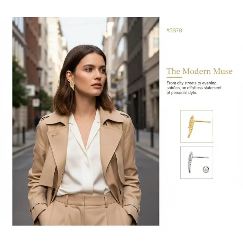 Fashion Zircon Angel Wing Stud Earrings For Women Creative Luxury Shine Ideal For Evening Events Gifts