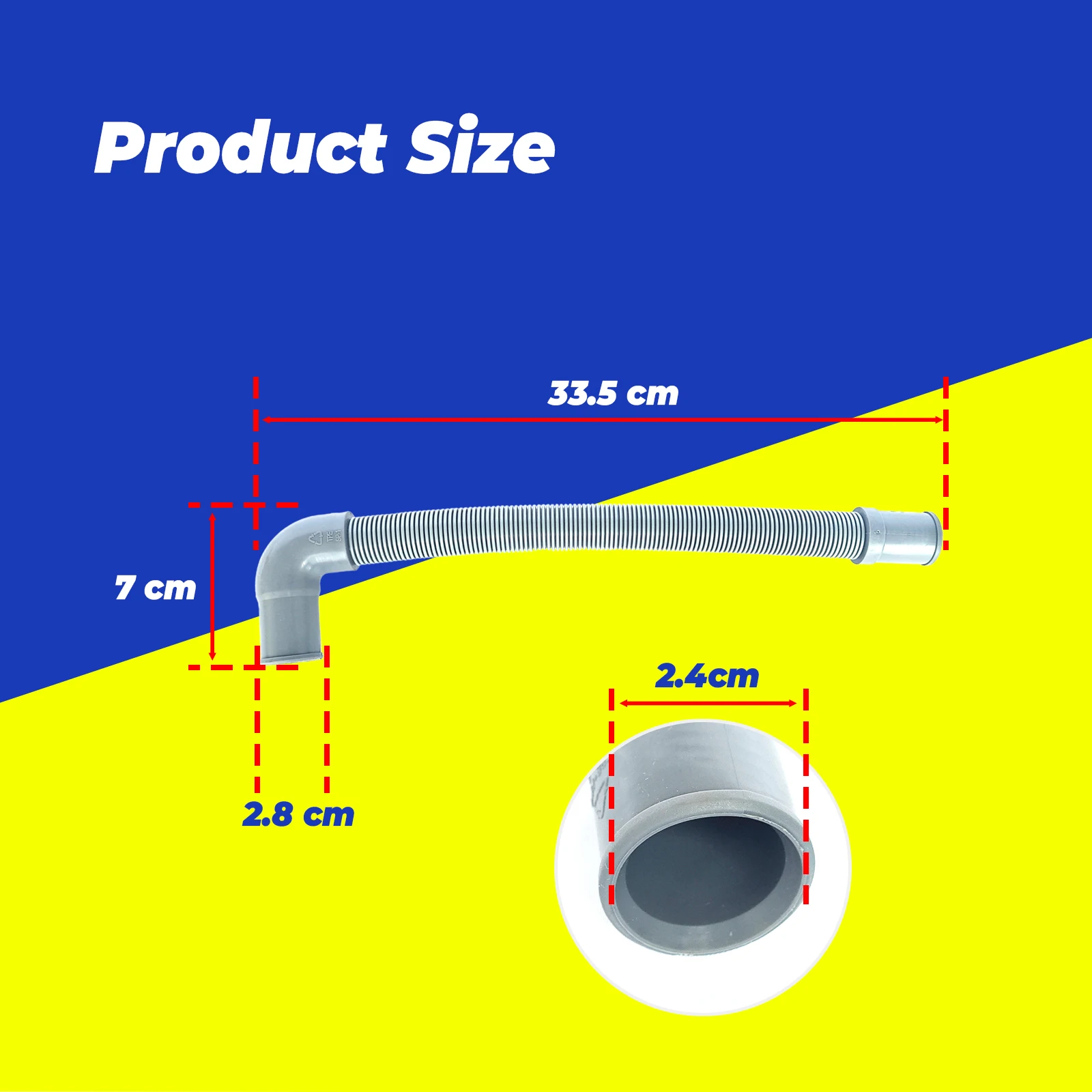 1PCS,33.5cmX2.8cmX7cm Dishwasher Drain Hose For Midea WQP127713IUS MDF24A2ABB MDF24A2AWW MDF24A2AST KDW60311CBI