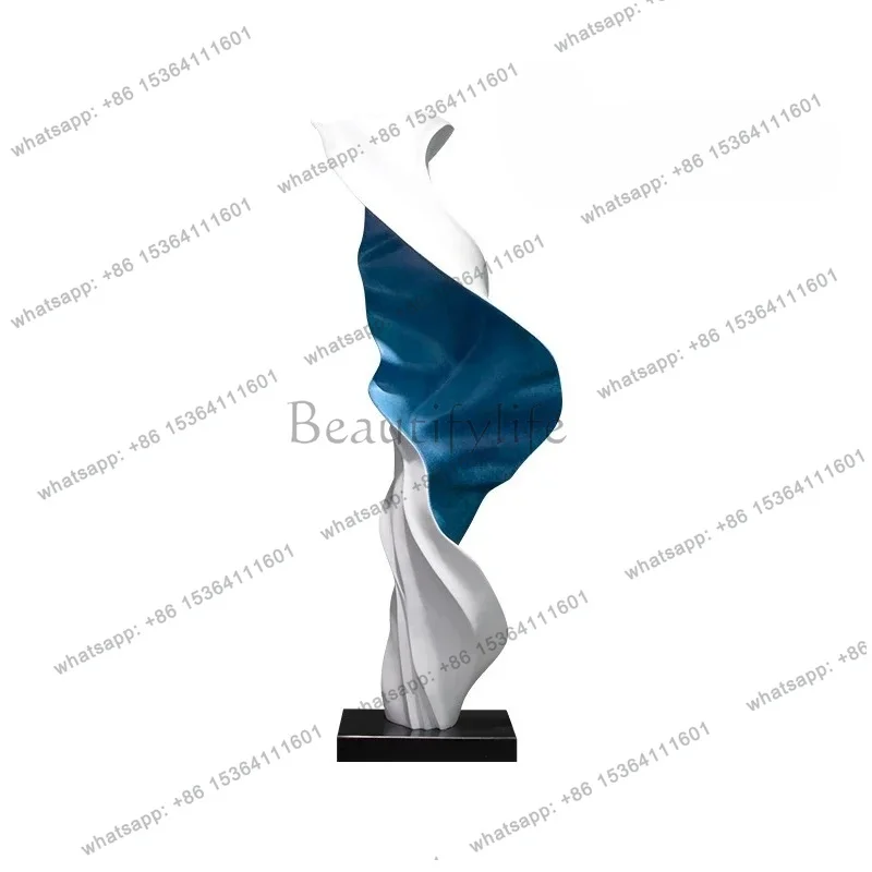 ornament floor-to-ceiling advanced large-scale display Nordic soft decoration abstract creative light luxury hotel sculpture
