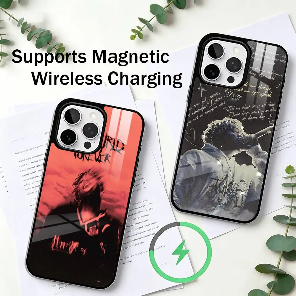 Juice Wrld 999 Album Fashion Rapper Phone Case For iPhone17,16,15,14,13,12,11 Plus,Pro Supports Magnetic Wireless Charging