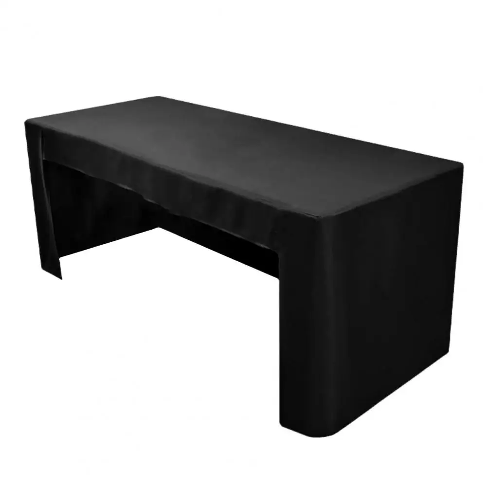 Rechteckige Tischdecke aus Polyester für Klapptische, Waschbare Tischabdeckung mit Offener Rückseite, Einfarbig für Partys, Hochzeiten und Bankette