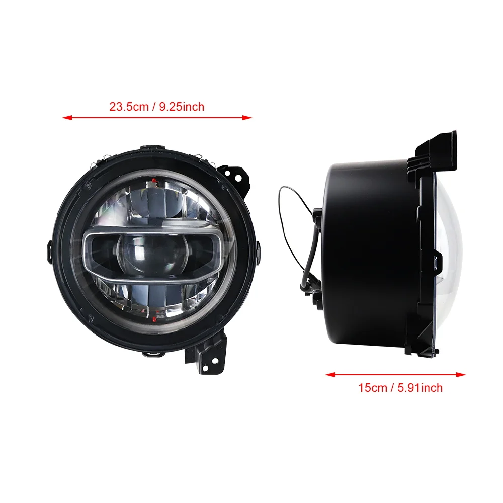 

Hot Sale 9 Inch Headlights High Low Beams DRL for Jeep Wrangler JL JLU JT Rubicon 2018-2023 E24 E-Mark Certificate