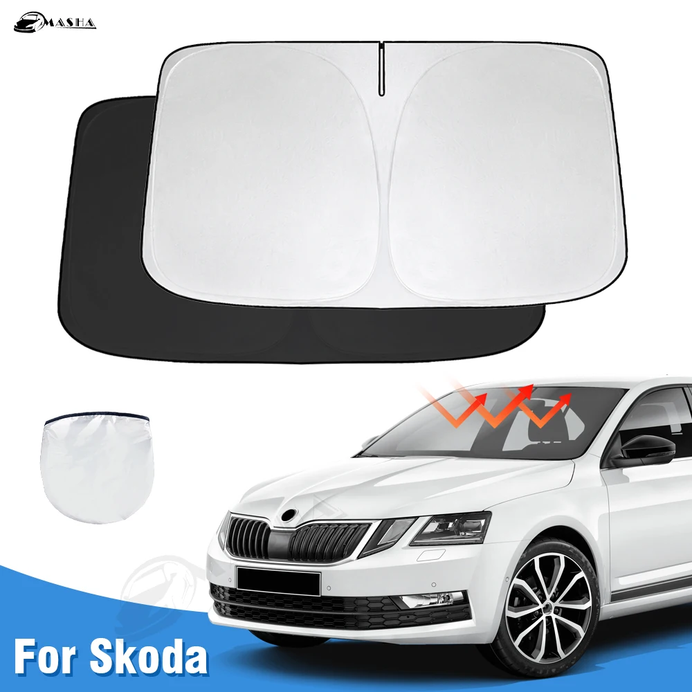 Windshield Sun Shade for Skoda Octavia 1U 1Z 5E A5 A7 Sunshade Window Sun Visor Protector Foldable Blocks UV Rays