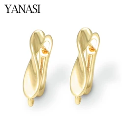 1 Pair 18K Gold/ Rhodium Plated Stripe Earring Hooks Clasps Brass Fixtures For DIY Jewelry Making Accessories Nickel Free