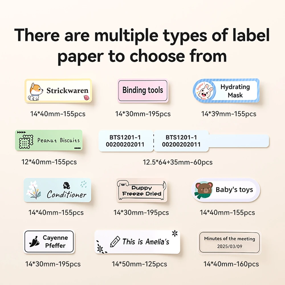 6 Rolls Niimbot Mini Self-adhesive Name Tag Thermal Label Paper White/Color/Transparent Home Office Switch Labels for D110/D11