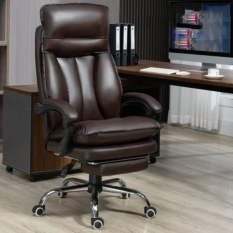 Cadeira de escritório executiva de alta qualidade, couro, giratória, massagem, design, alça de encosto de cabeça, cadeira para computador