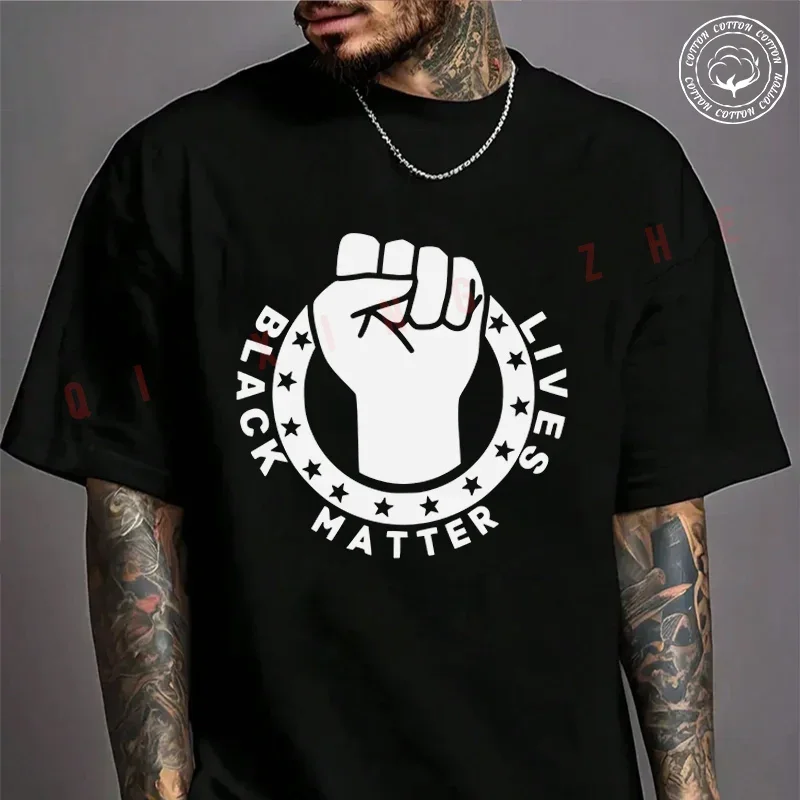 

New Motorbike Cotton T-Shirt Black Lives Matter Design Moto Tshirt Adventure Casual Summer Short Sleeve Round Neck Tee