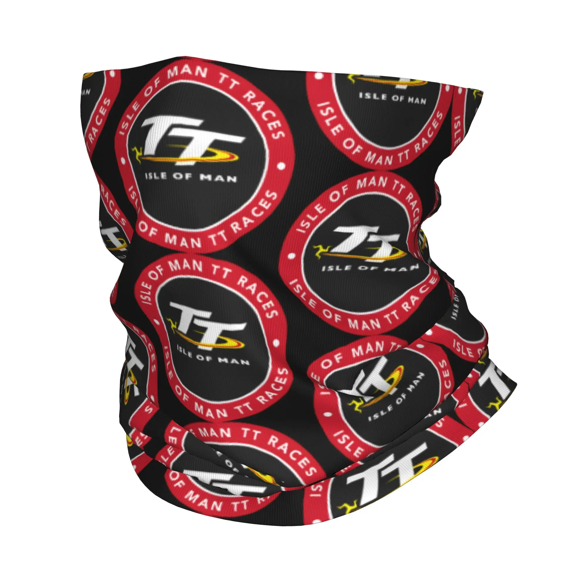 Custom Isle of Man TT Bandana Neck Gaiter for Hiking Running Men Women Wrap Scarf Motocross Enduro Cross Headband Warmer