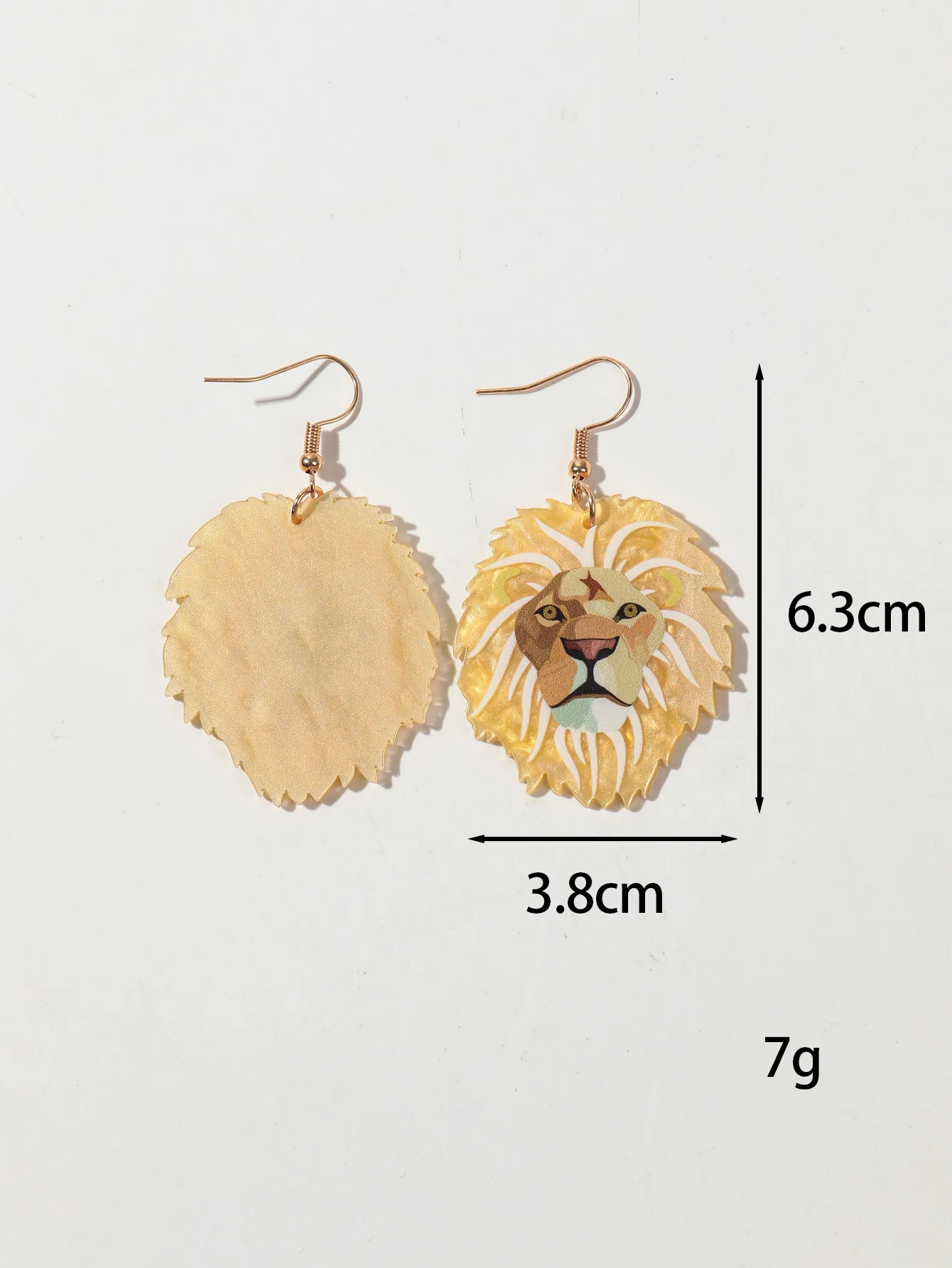 Boucles d'oreilles pendantes imprimées en acrylique pour femmes, boucle d'oreille fantaisie, bijoux fantaisie, lion, animal, dessin animé, cadeaux de fête, nouveau