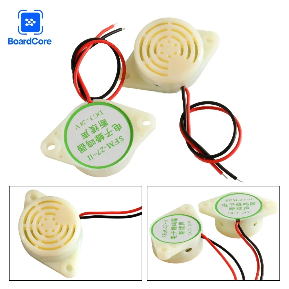 2/4 PCS SFM-27 95DB Alarm High-decibel 3-24V 12V Electronic Buzzer Beep Alarm Intermittent Continuous Beep Active Buzzer