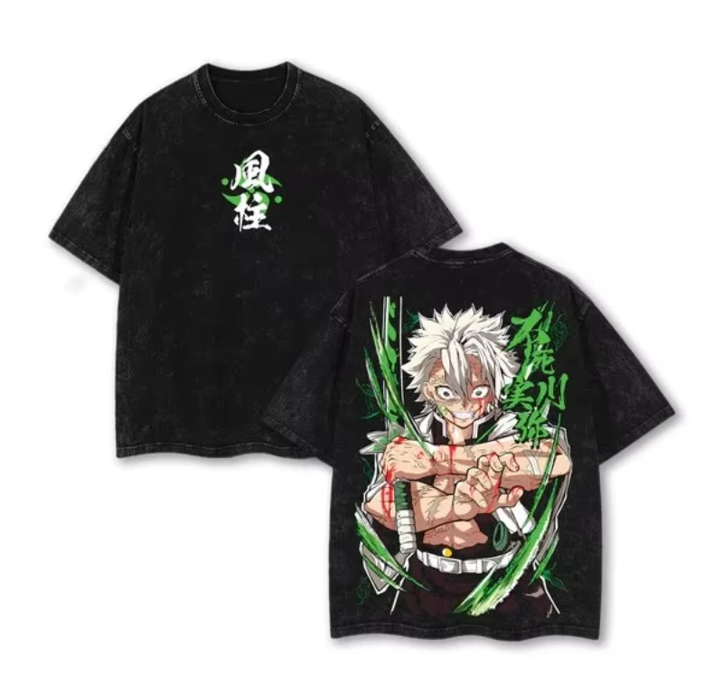 

Футболка оверсайз унисекс 2026 Streetwear Demon Slayer в винтажном стиле с эффектом потертости, с коротким рукавом, с аниме-принтом, повседневная, летняя, Y2K