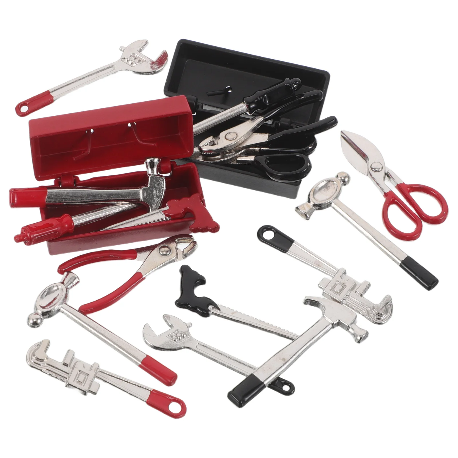 

2-набор миниатюрных инструментов, высококачественный набор инструментов для кукольного домика, мини-набор инструментов для ремонта, прочный железный ящик для инструментов, аксессуары для рукоделия