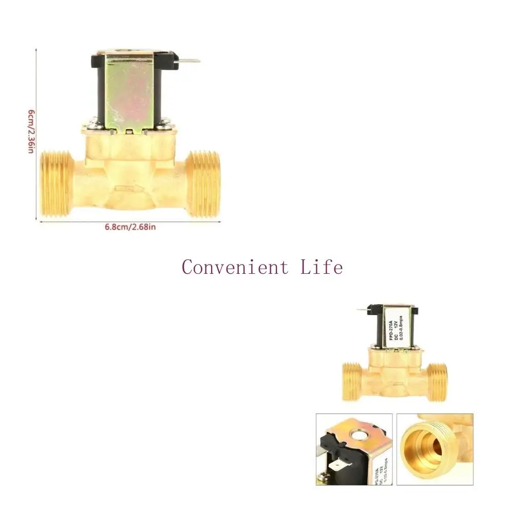 

L1EE латунный нормально закрытый впускной клапан для воды, 6 точек постоянного тока, 12 В, 24 В, 220 В, солнечные переключатель