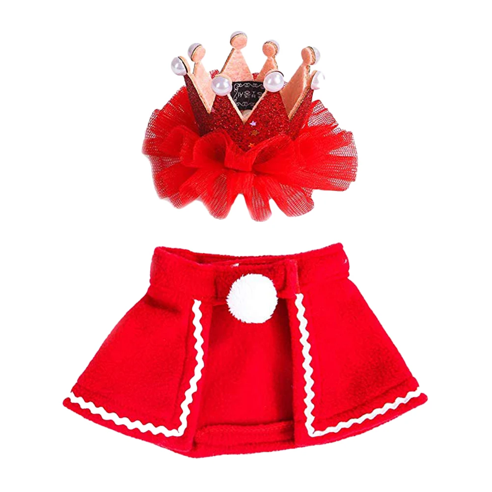 

Christmas Pet Cloak and Crown Set for Cat Dog Holiday Costume Party Wear Exquisite Details Soft Material Makes Pet Stand Out