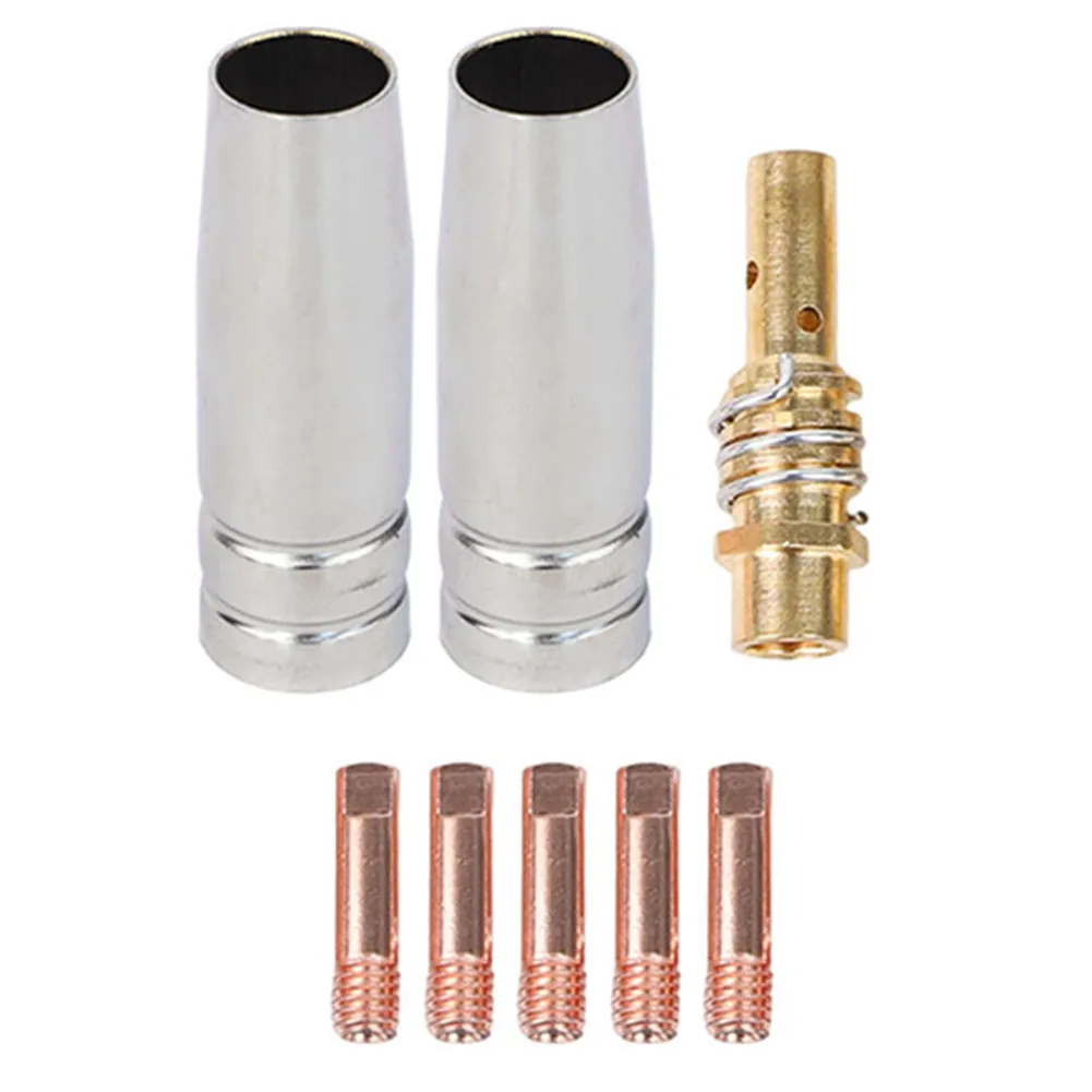 8PCS Welding Accessory Kit for mig for welder For 15AK with 1 0mm Copper for contact Tips for m6 Gas Diffuser for MB for mig 200