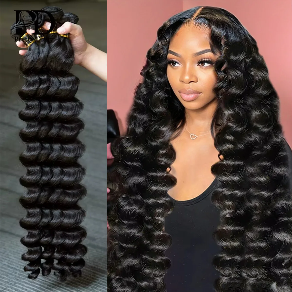 

12A Свободные волнистые пучки человеческих волос 30-дюймовые необработанные 100% необработанные человеческие волосы Натуральный цвет 3/4 Пучки Remy Наращивание волос Двойные